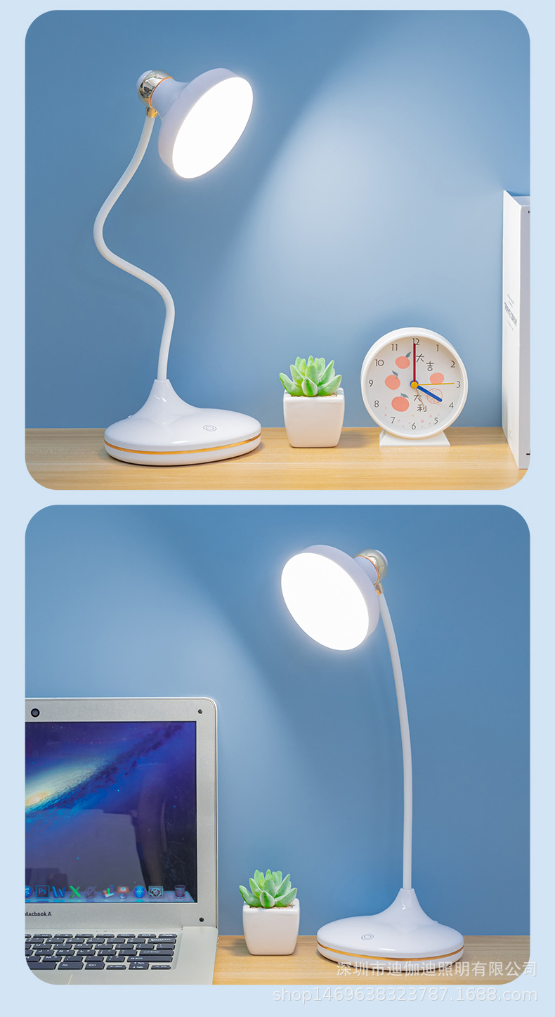新款LED护眼阅读台灯充电台灯充插两用三档调色无极调光夜灯礼品详情15