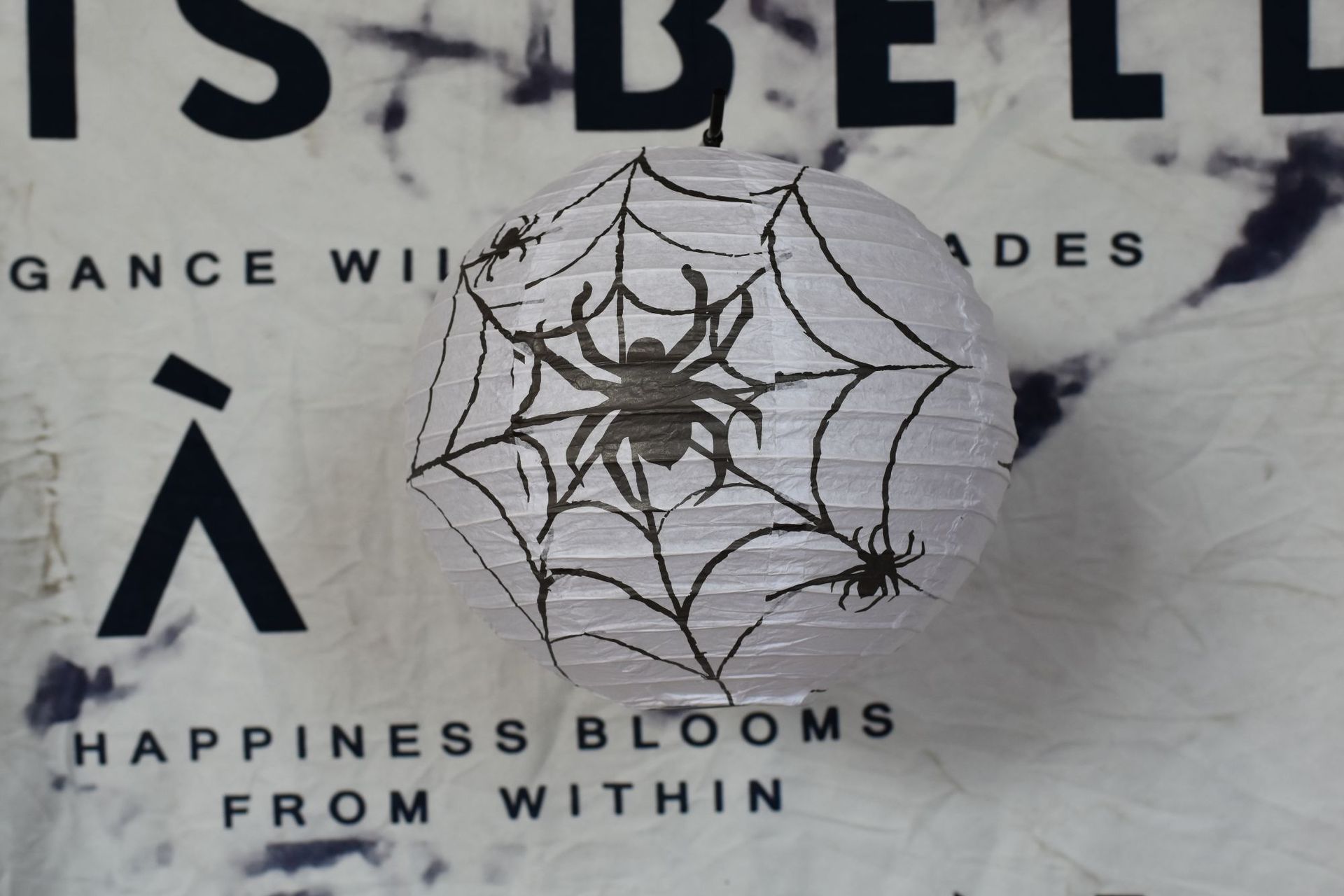 万圣节装饰咖啡餐饮门店蜘蛛网灯笼恐怖氛围布置幼儿园派对挂饰详情8