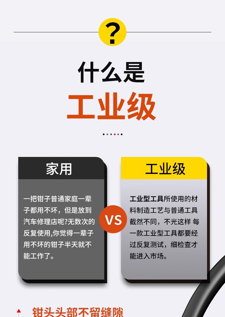 工业款铬钒钢4寸6寸省力水口钳 高硬度加厚双刃可剪钢丝水口钳详情1