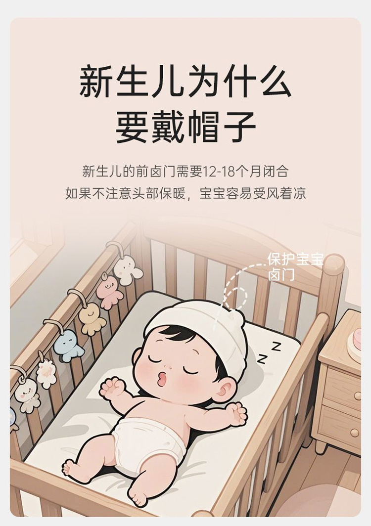 新款春秋季婴幼儿立体棉帽宝宝卡通可爱男女新生儿小胎帽儿童帽子详情2