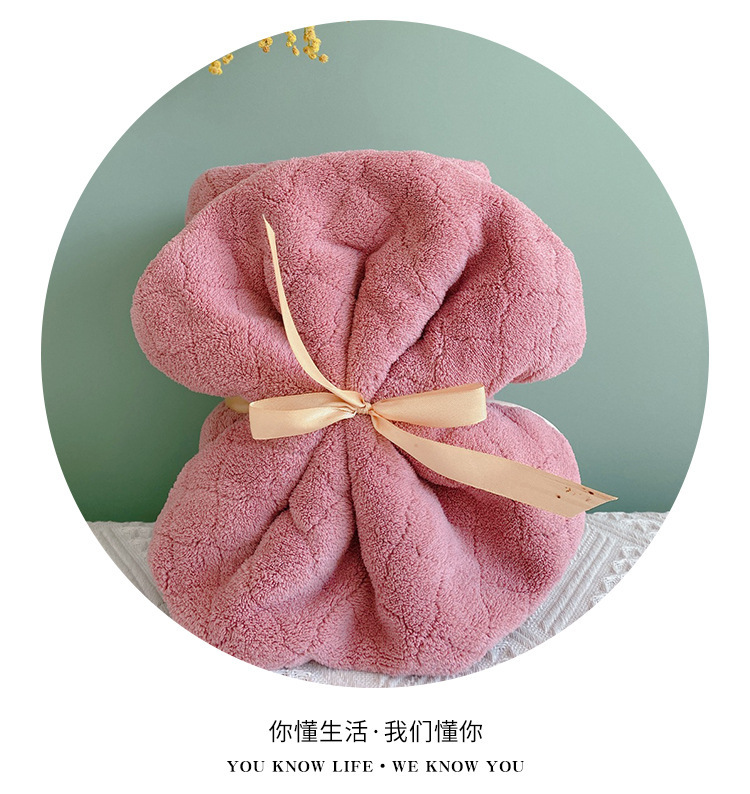 【 Chi Jia 】 Soft adult household European coral fleece cover towel, absorbent couple bath dry hair towel for face wiping pic 12