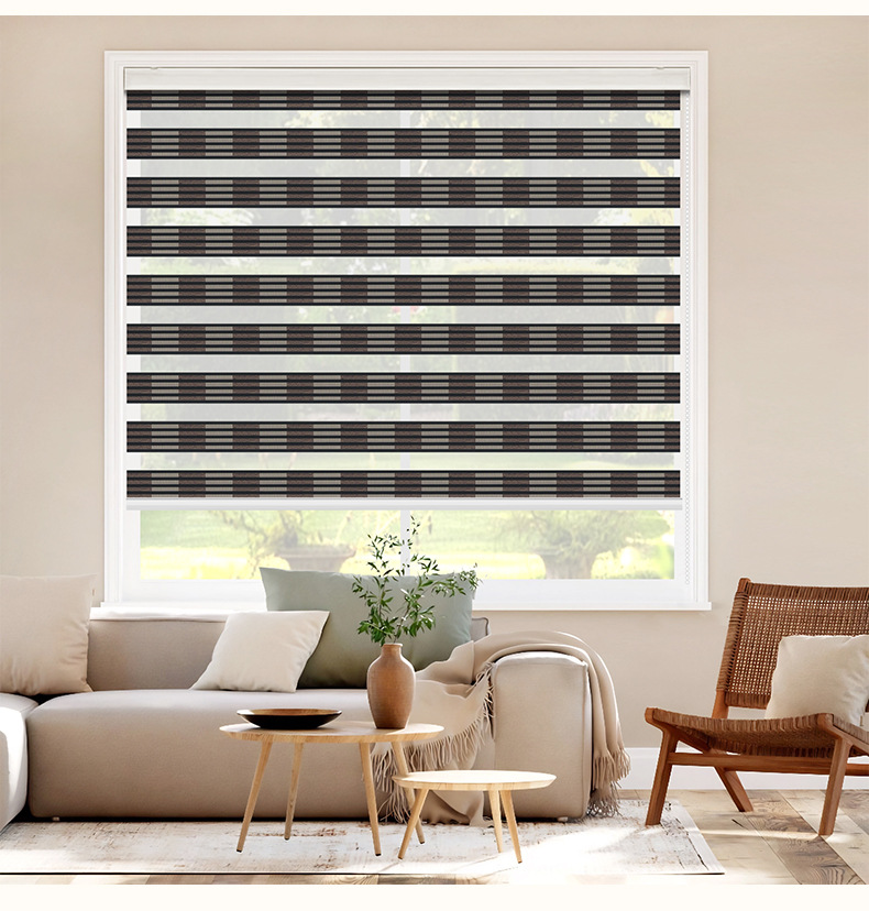 European-style jacquard office bathroom double-layer drawstring soft gauze roller blinds and perforation-free Venetian blinds pic 11