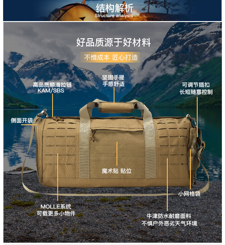 Yitu Wholesale commuter single-shoulder crossbody hand-carry travel bags for men, large-capacity outdoor storage luggage and fitness bags pic 5