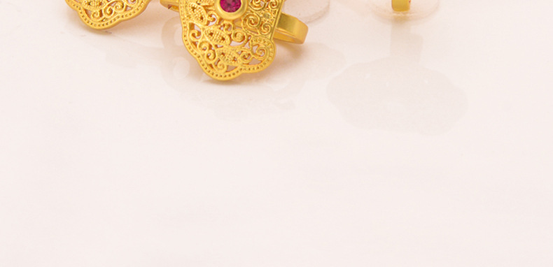 强保色沙金配件diy饰品古法金锆石如意搭扣手链手绳收尾连接扣详情6