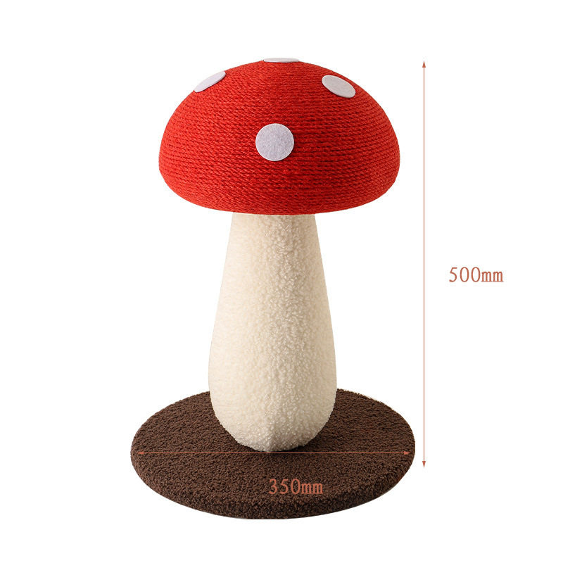 Red Mushroom cat climbing frame grab post, one piece of sisal claw cat climbing post, standing cat grab board, cat tree cat toy pic 2