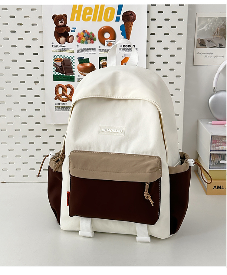 跨境新款学院风百搭双肩包初高中学生上课书包撞色洋气轻便双背包详情32