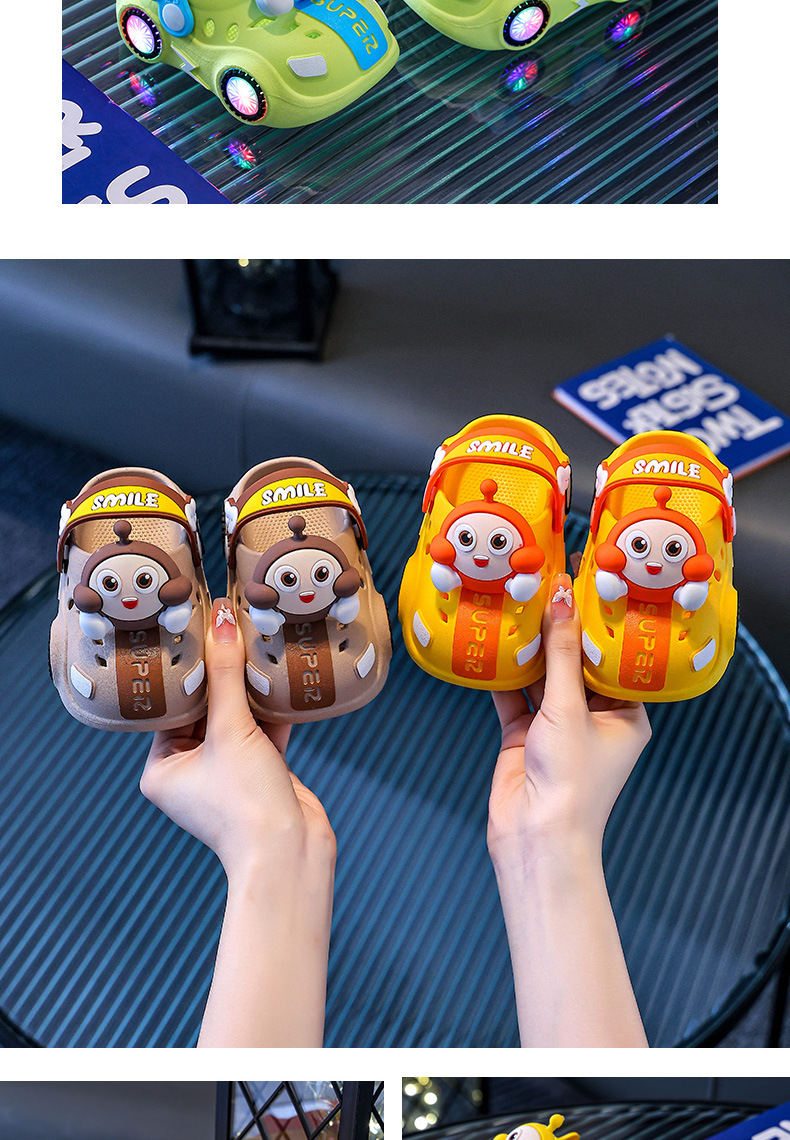 儿童拖鞋夏女宝宝小车发亮灯光室内软底防滑凉拖鞋男童蛋仔洞洞鞋详情13