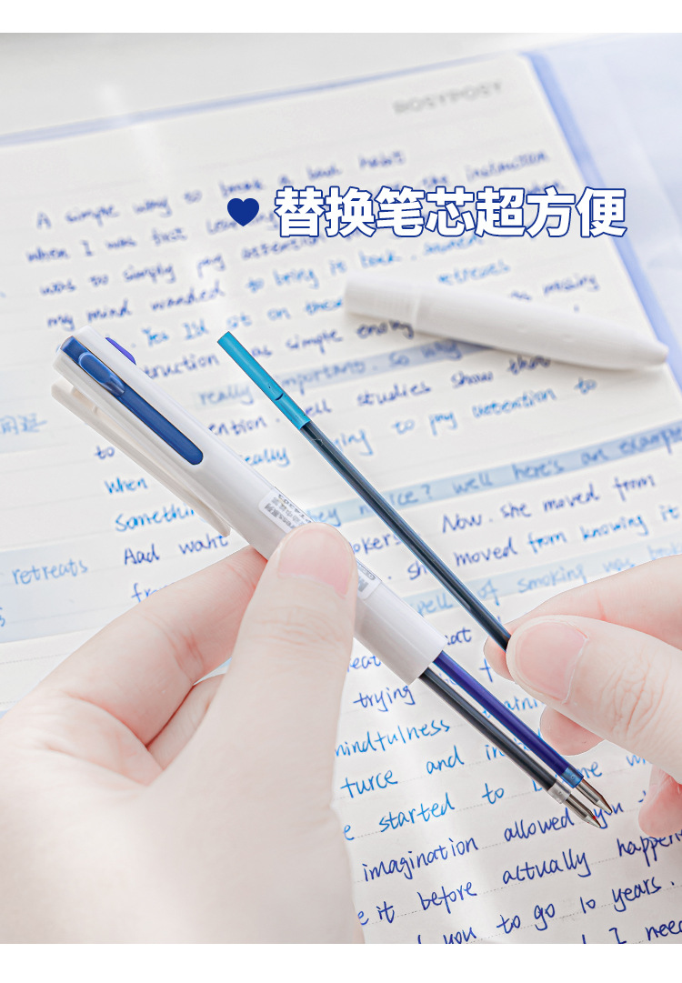 Planwith Sign Triangular multi-color pen, three-color 0.5, simple note-taking, homework correction, multi-functional gel pen pic 25