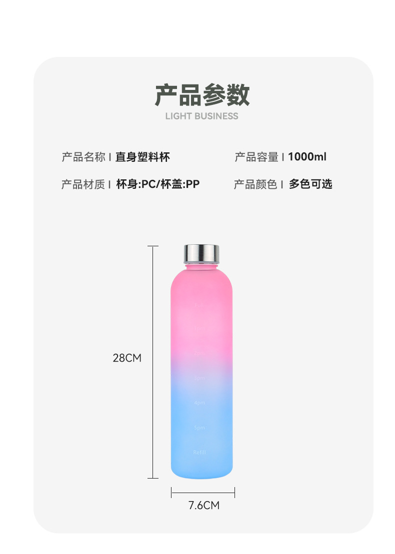 高颜值塑料杯户外大容量便携运动瓶夏季男女学生太空杯健身水壶详情9