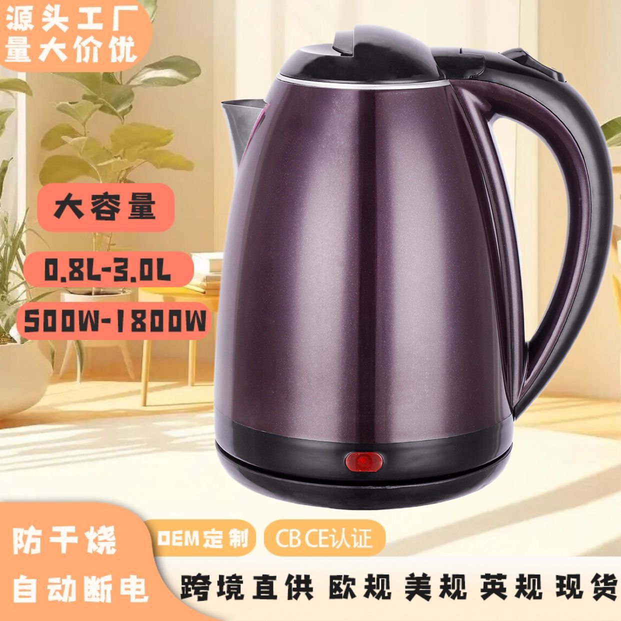 Cross-border kettle, large-capacity kettle, small electric kettle, stainless steel constant-temperature electric kettle, hot water kettle, mini household pic 42