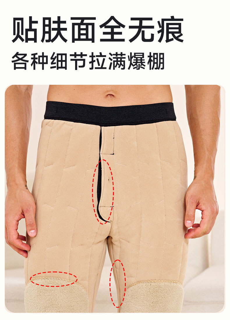 东北100%羊毛长护膝棉裤男士冬季高腰加厚绒貂绒色拉姆保暖裤女款详情26