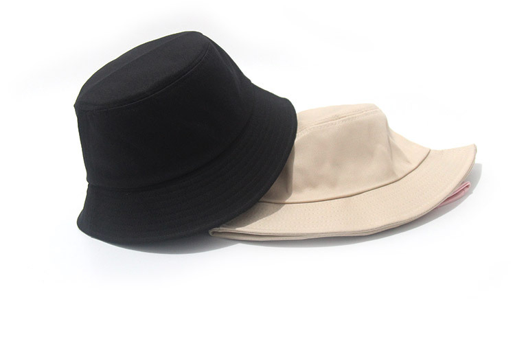 Cross-border ready-made fisherman hats with printed and embroidered characters, adult fisherman hats, pure cotton black and white glossy printed flowerpot hats, custom-made pic 9