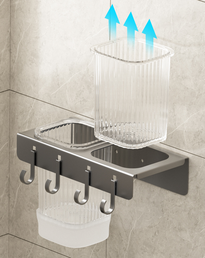 Non-drilling household wall-mounted light luxury chopstick holder, kitchen detachable 筷笼 storage rack, spatula, spoon storage hook pic 20