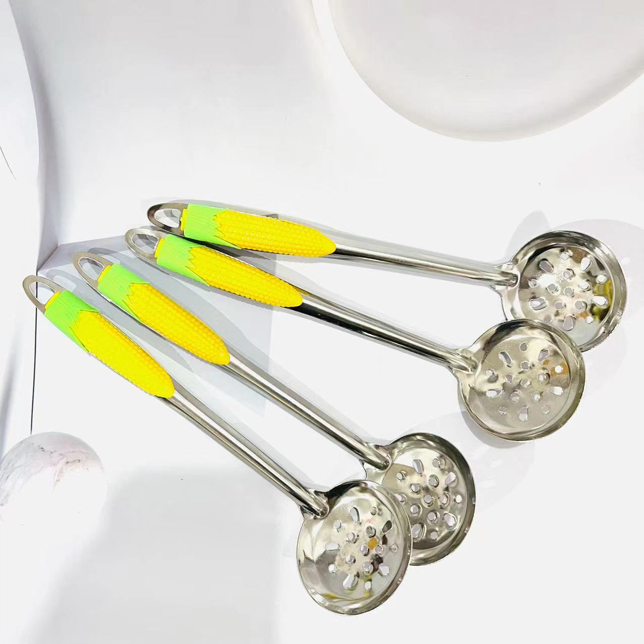 【 Zone 2-10 】 Corn strainer 10/ bundle 1500/ box Corn strainer, soup spoon, household kitchen strainer, long-handled hot pot anti-scald, 1 yuan supply pic 4
