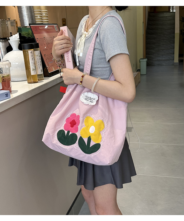 春夏新款小花布包潮流刺绣花朵托特包时尚2025ins 风包女上班通勤详情47
