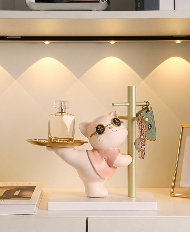 招财猫树脂工艺品收纳礼物家居摆件工厂直销清仓玄关儿童房钥匙架详情8