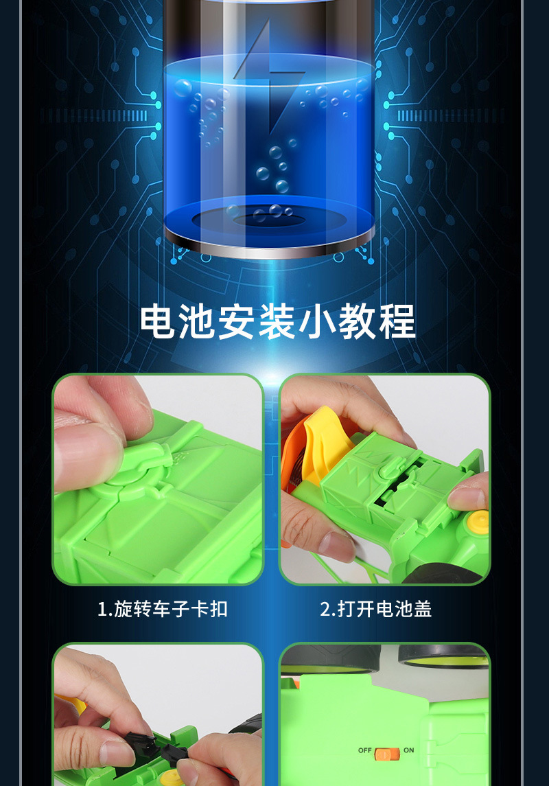 跨境新奇特儿童电动遥控特技车 灯光音乐摇摆翻滚跳舞玩具遥控车 适合男女孩的创意礼物详情14