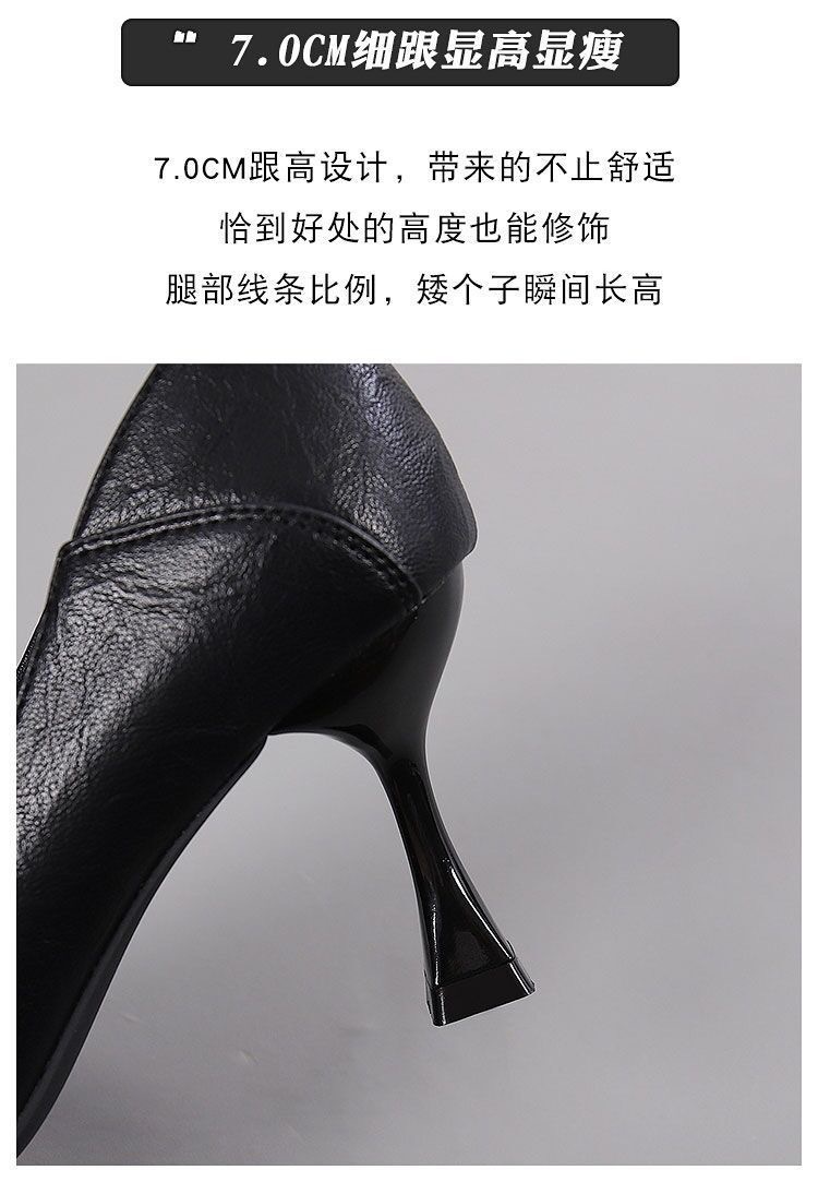 高跟鞋2024韩版浅口职业工作鞋两穿细跟尖头春秋季百搭单鞋女潮详情24