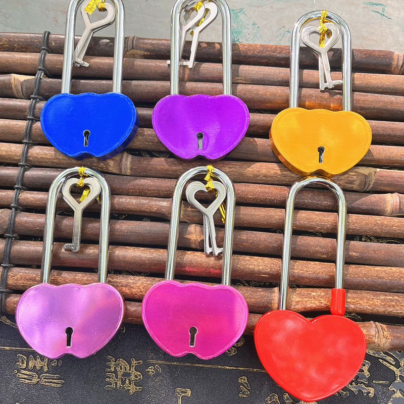 厂家直销彩色 同心锁 许愿锁 长寿锁 连心锁爱情锁景区工艺品LOGO详情33