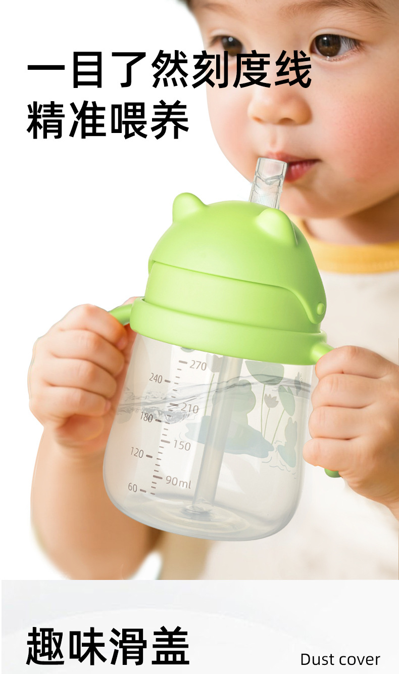 厂家批发儿童水杯防摔耐咬鸭嘴杯宝宝学喝水训练杯学饮杯高频包装详情7