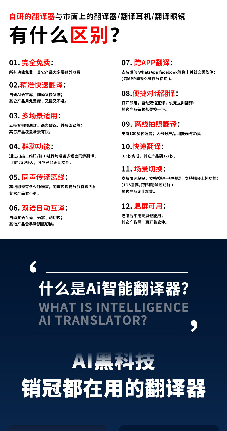 新款AI大模型智能超薄磁吸翻译机语音视频通话翻译器同声传译厂家T1详情5
