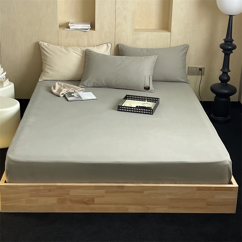 Long-staple cotton single item, all-cotton brushed quilt cover bed, simple pigment color pure cotton autumn and winter 1.8m bedding pic 192