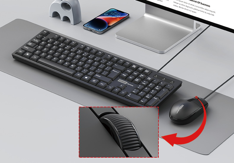 Wholesale Lenovo USB wired keyboard and mouse sets for office all-in-one computers and desktop notebook keyboards pic 13