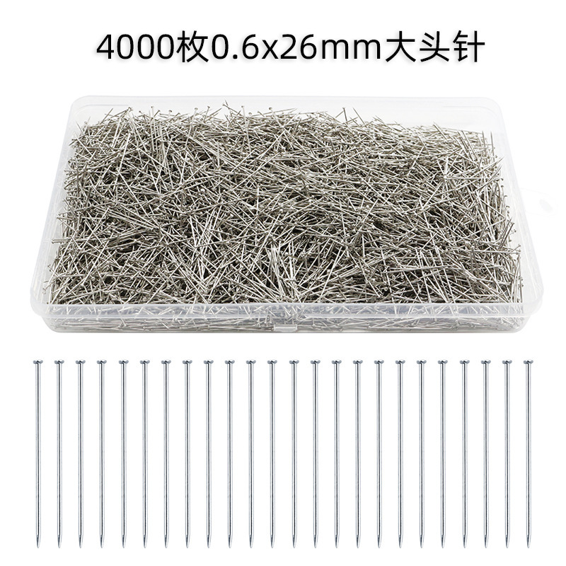 Cross-border wholesale of 3000/4000 pins, 0.6*26mm household sewing positioning garment patchwork fixing pins pic 2