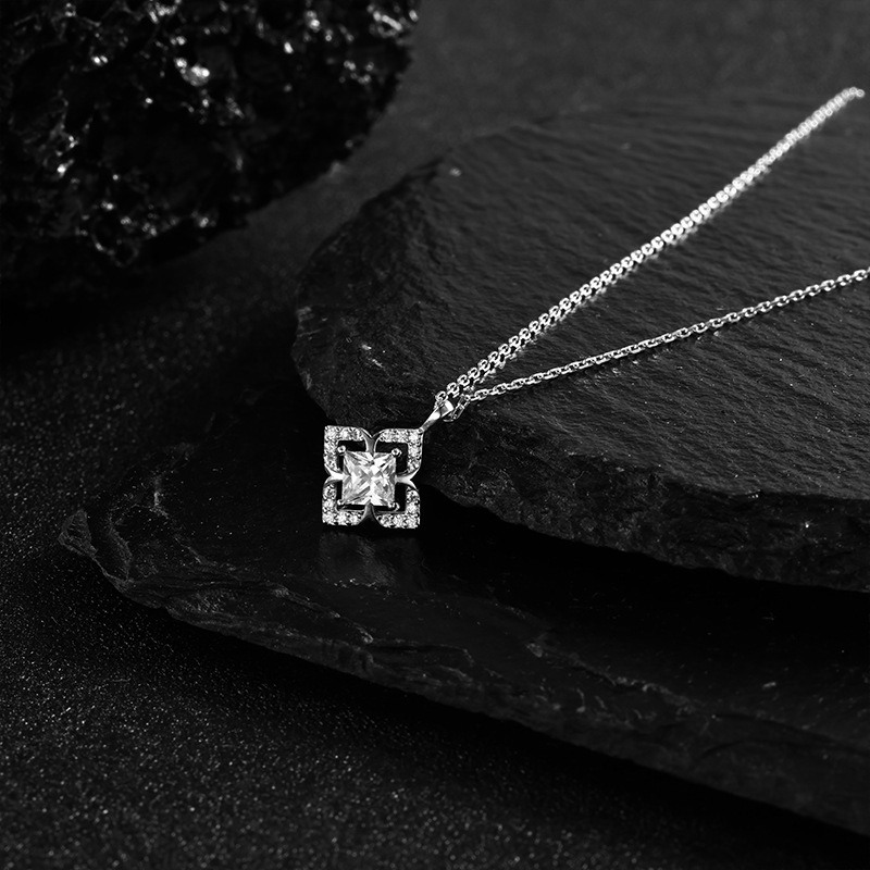 S925 All-silver Swan Kiss Heart Necklace for Women, 26 new style gourd pendant love bouquet necklace pic 21