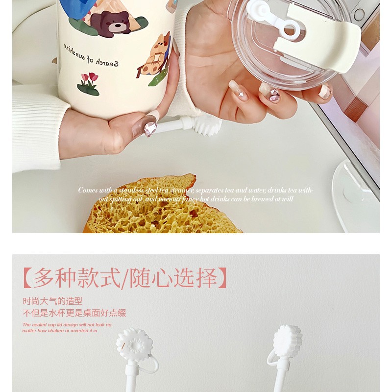 卡通巨无霸保温杯吸管咖啡杯便携不锈钢冰霸水杯可爱高颜值大容量详情12