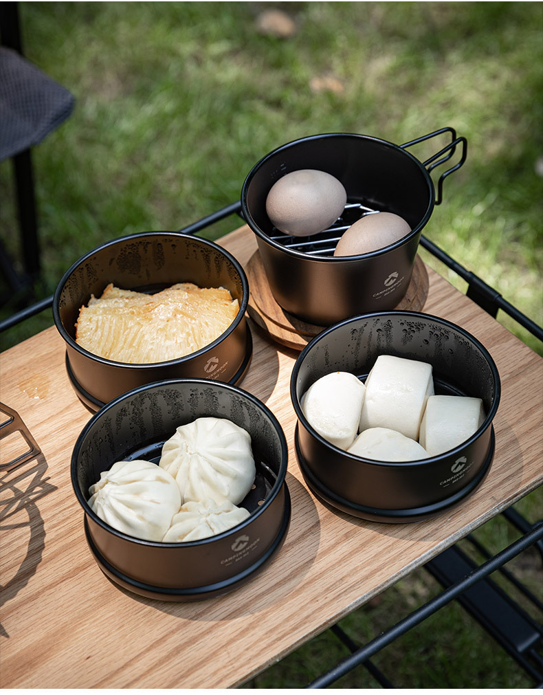 柯曼BKS369不锈钢镀钛加深黑化雪拉碗户外露营烧水杯大容量餐具详情10