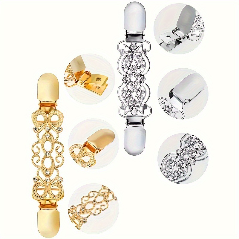 欧美复古合金毛衣夹丝巾开衫扣衬衣领夹防走光束紧夹胸针厂家直销详情34