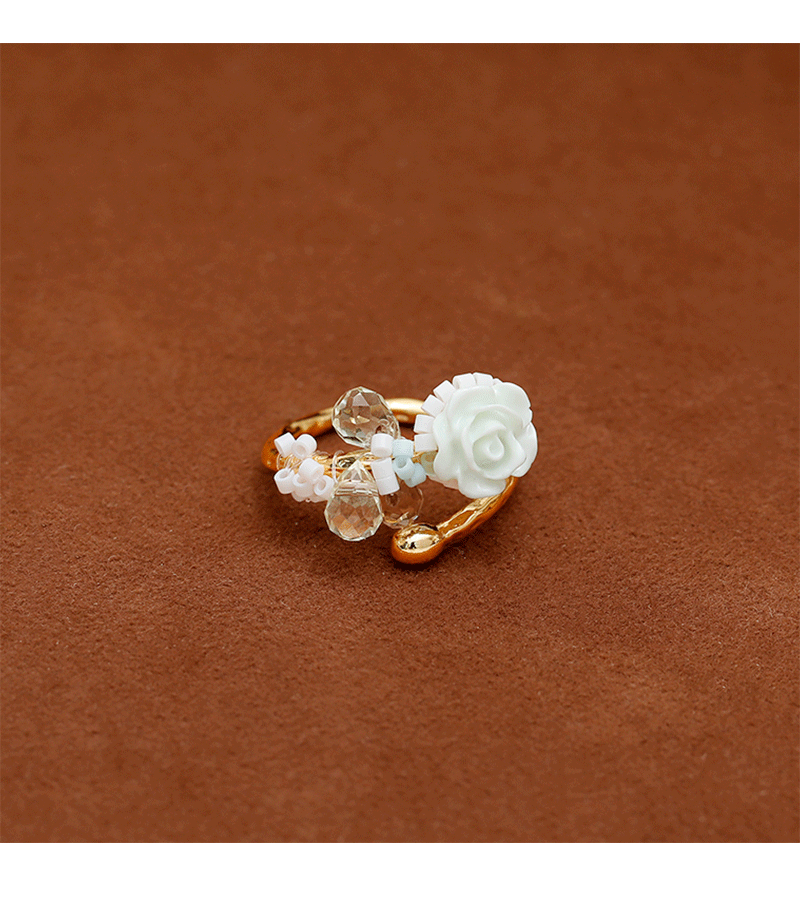 Forest-themed spring/Summer thin camellia open ring, a niche design with a sense of high-end luxury, a new 2026 ring pic 2