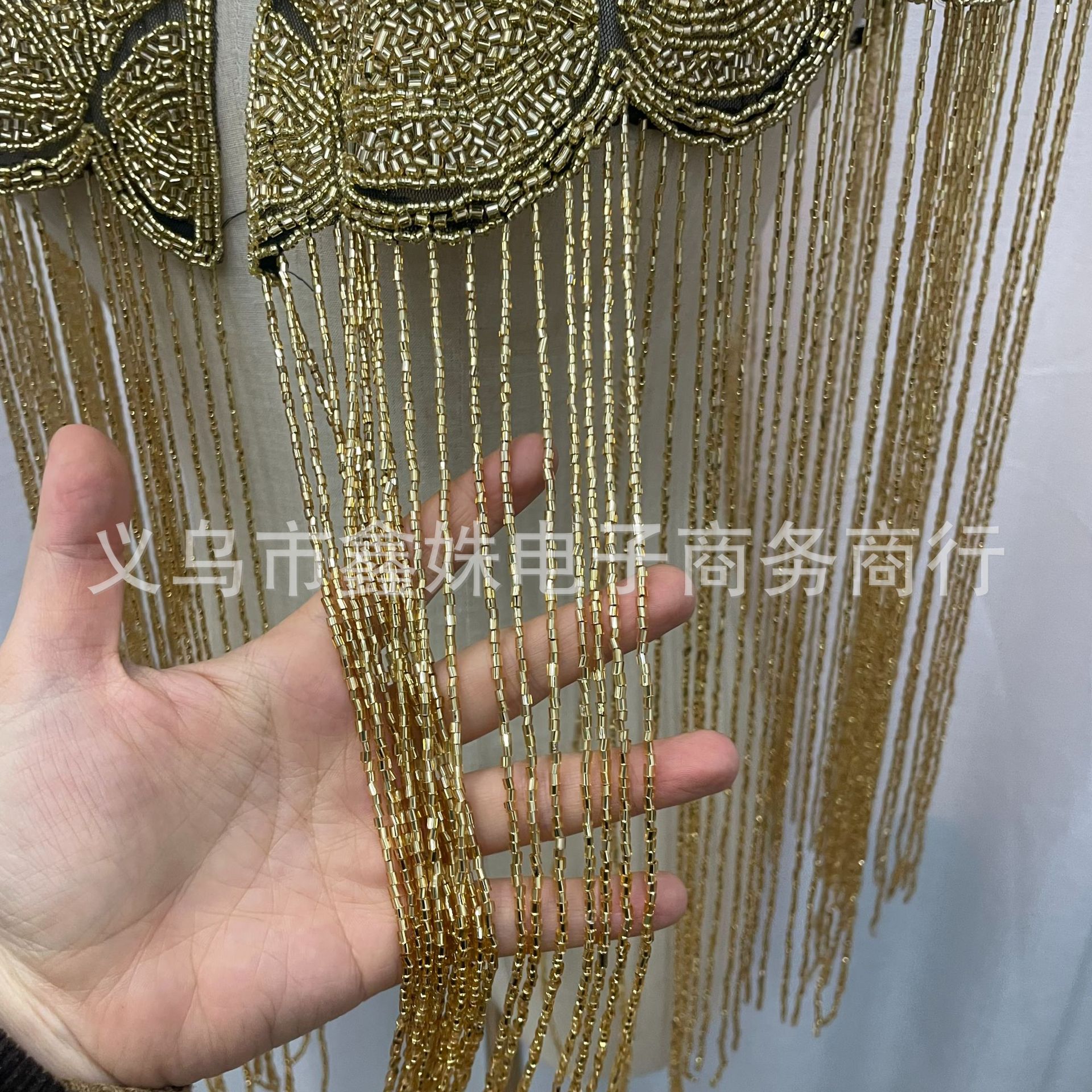 Fringed sequined shawl, European and American retro Gatsby ball party beaded evening dress, short small shawl pic 19