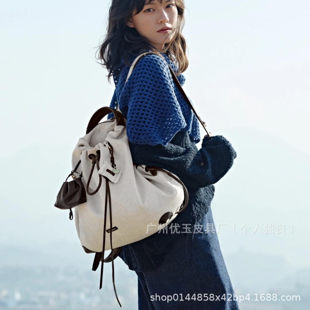 【文淇同款】Songmont山下有松百纳系列双肩包女大容量通勤电脑包详情4