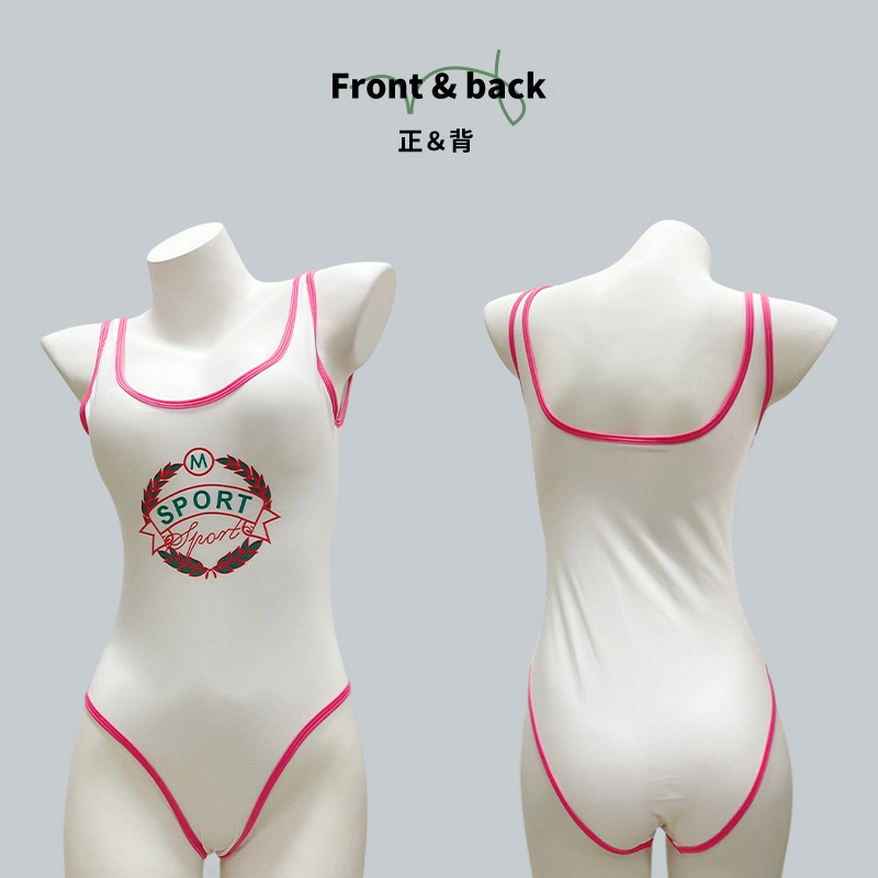 泳衣女2026新款保守高级纯欲感小众吊带粉边显瘦遮肚性感连体泳衣125036详情2