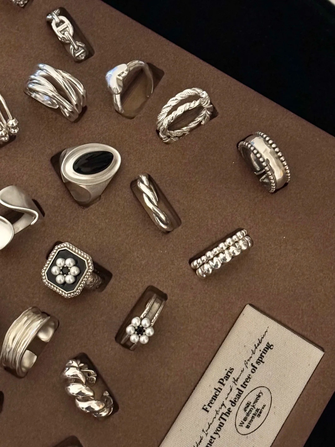 夏季复古重工925纯银戒指女小众轻奢高级感不掉色ins风百搭银饰品详情5