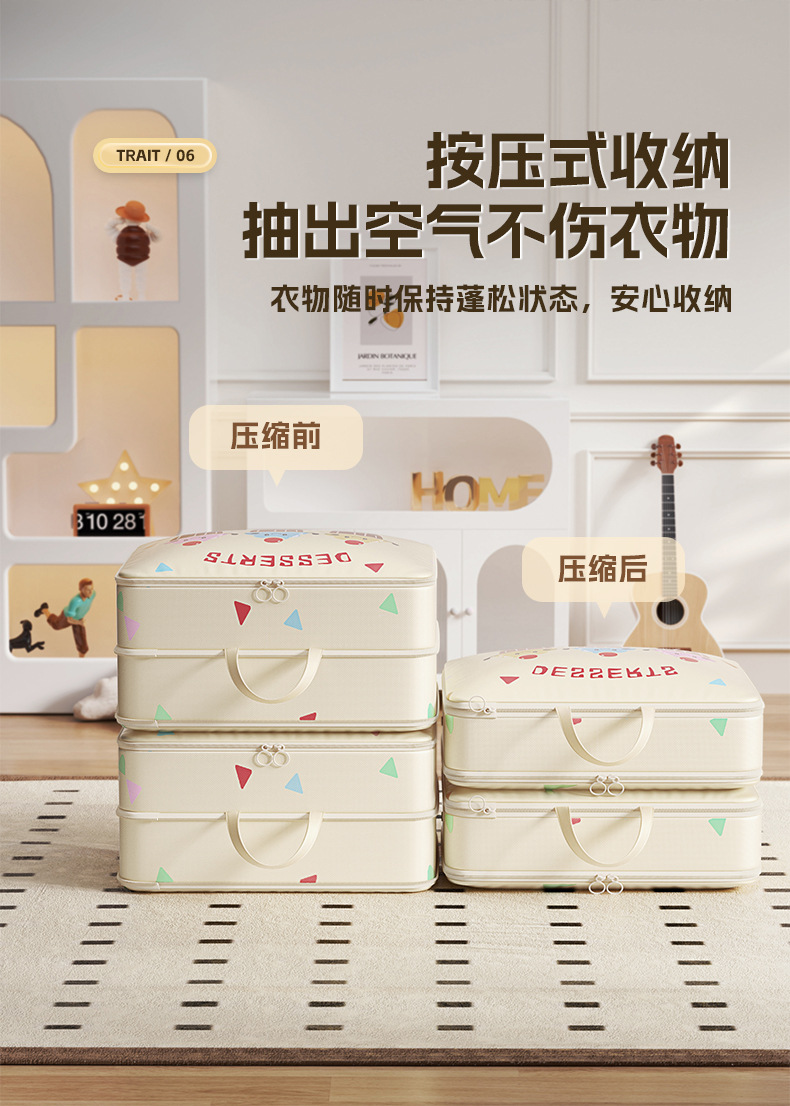 多功能卡通旅行压缩收纳袋行李箱衣物打包袋家用分装收纳包日用百货收纳防尘箱详情9