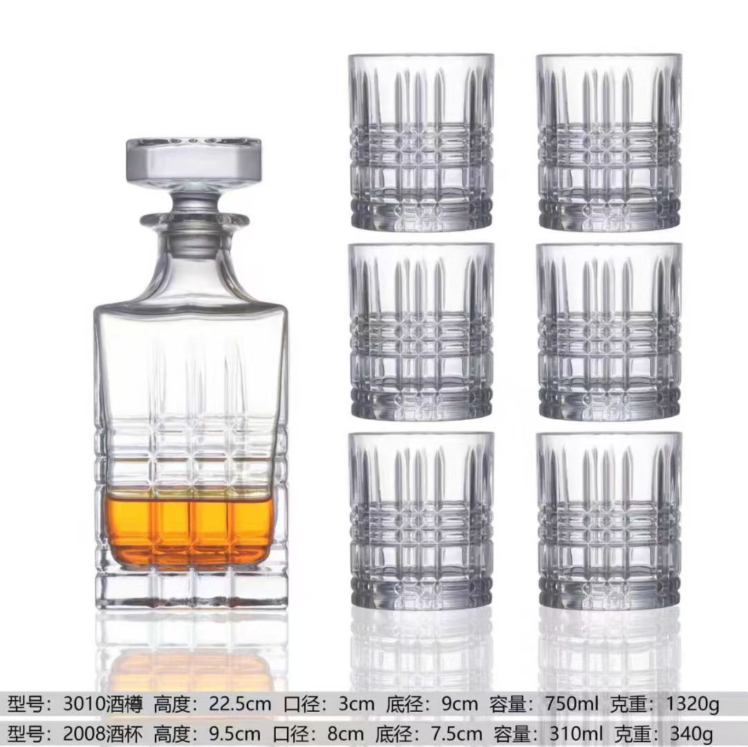 轻奢高档威士忌杯酒樽套装家用啤酒杯洋酒杯复古纹路酒杯套装详情5