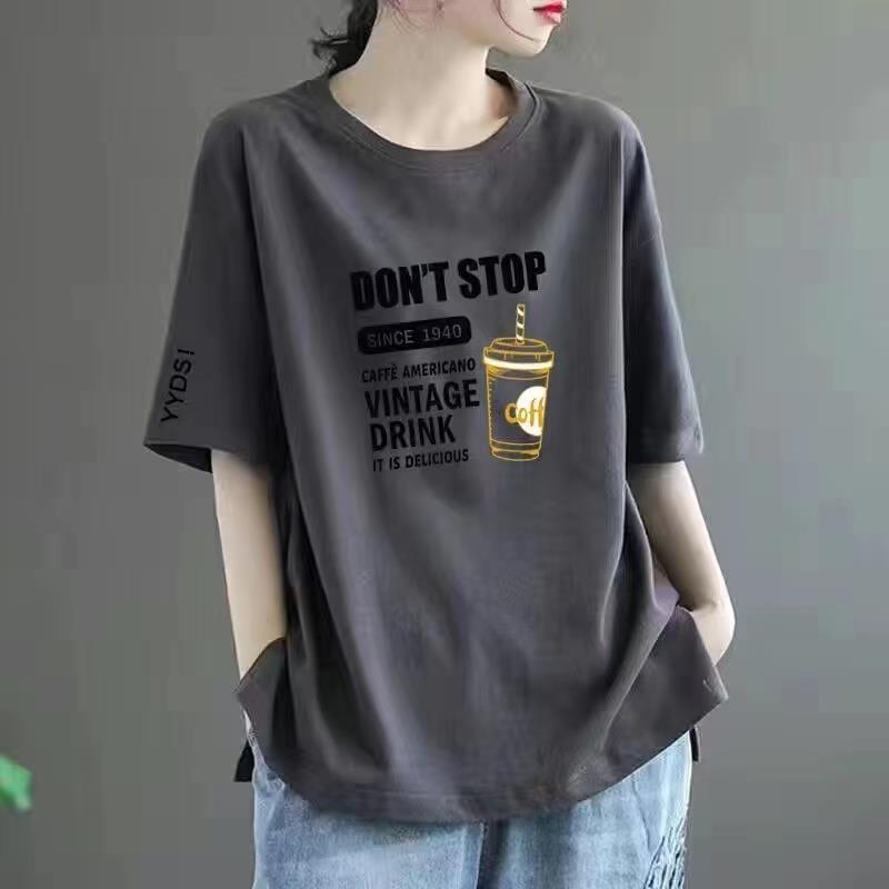 清仓捡漏~尾单大牌剪标专柜撤回外贸大码女装短袖中长款印花t恤女详情16