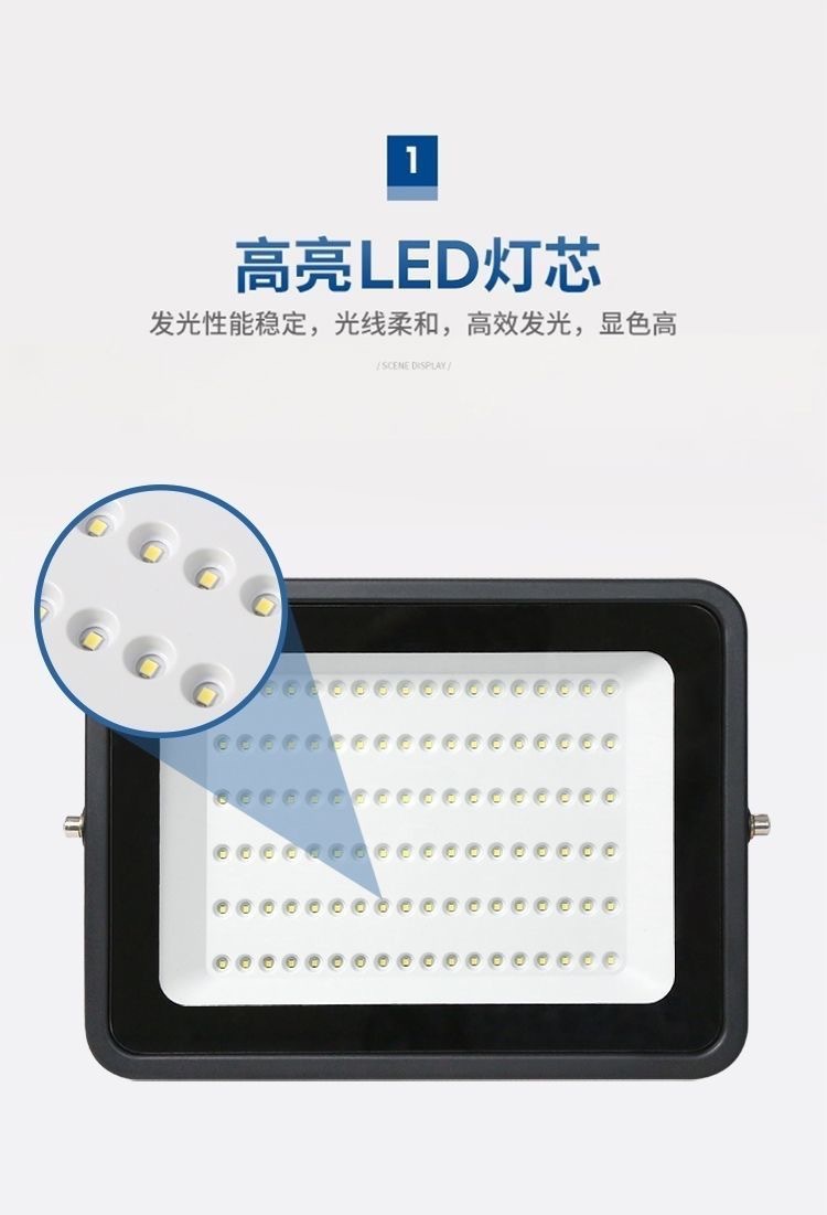 LED投光灯户外防水照明超亮球场强光探照灯广告远程射灯详情6