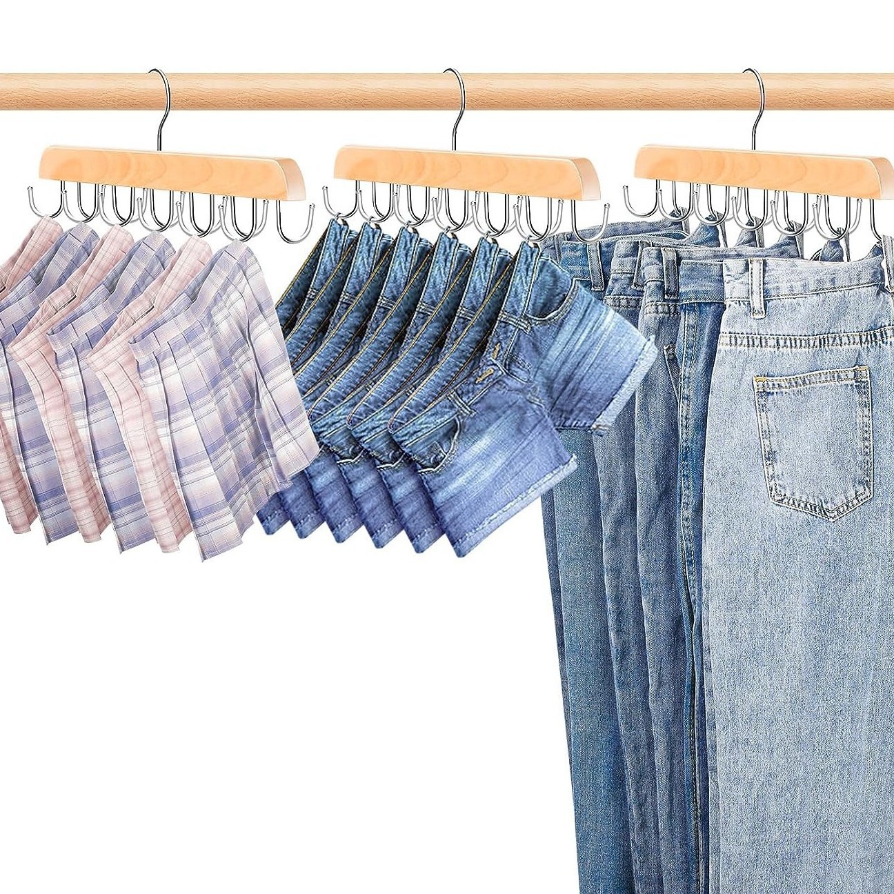 实木收纳衣架帽子裙子裤子领带多用实木衣架酒店家用防滑无痕衣挂详情3