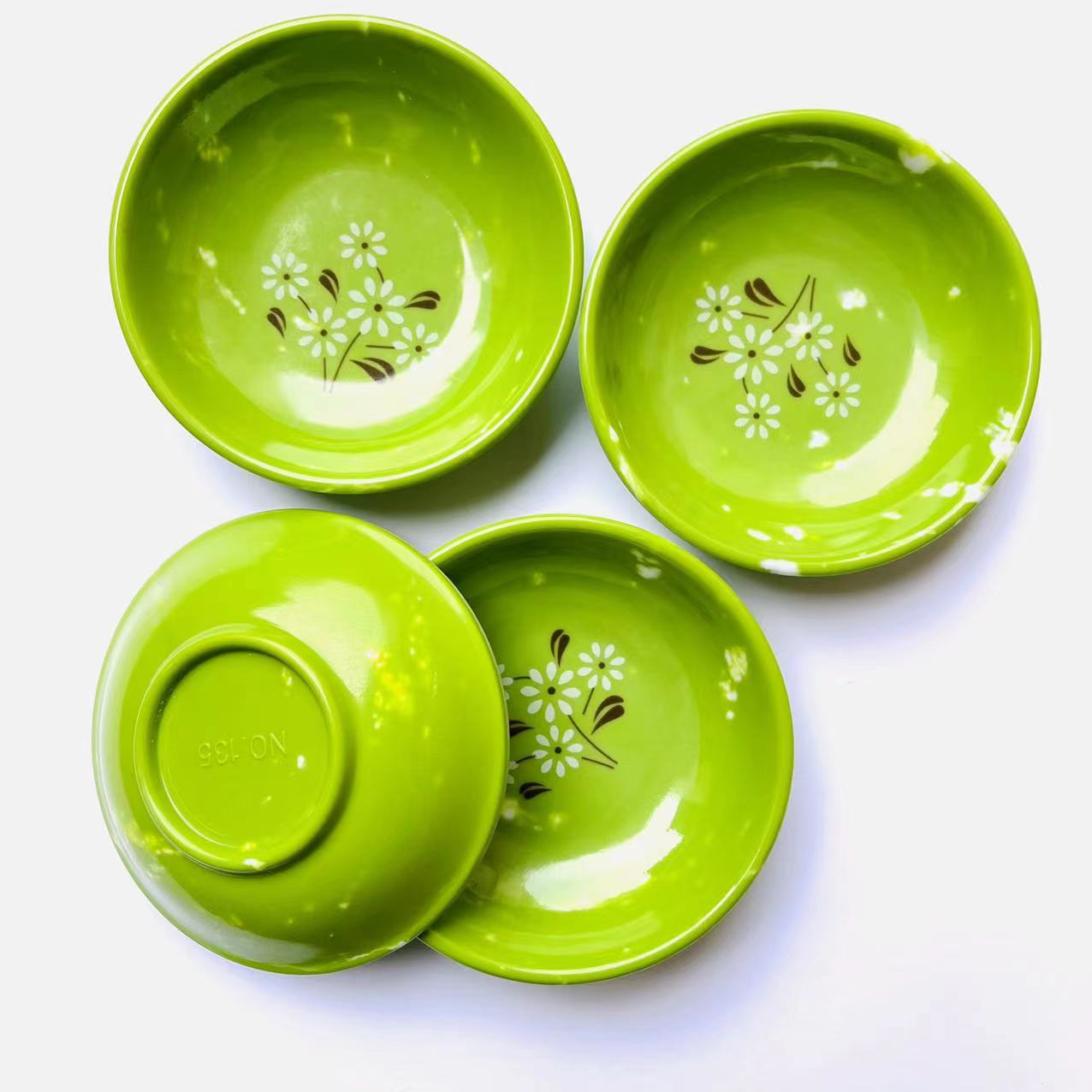 【 Zone 1-11 】 Green B Flower Plate 310 per box, 1,240 per box. Printed vinegar plate, Small plate, dipping sauce plate, small plate, fast food plate. 1 yuan, 2 yuan. Source gift pic 4