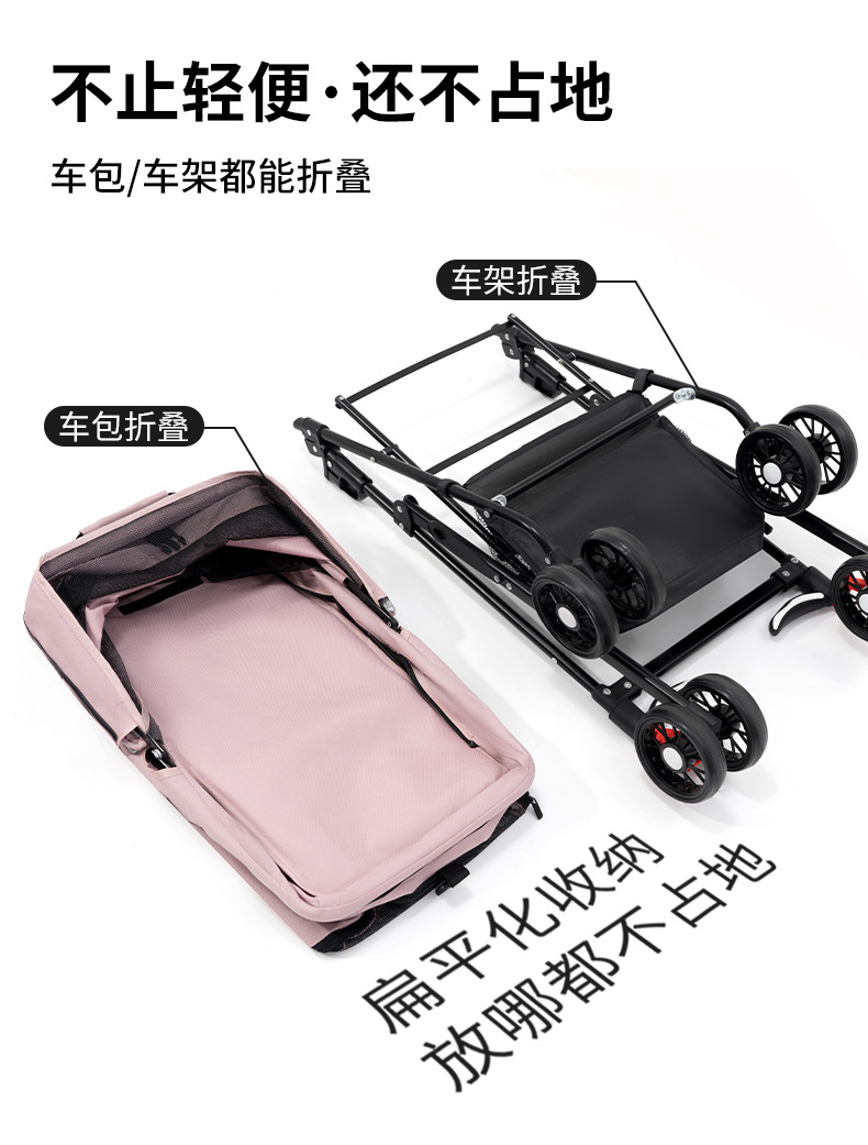 跨境宠物推车狗狗猫咪泰迪手推车外出中小型狗拉车轻便可折叠分离详情13