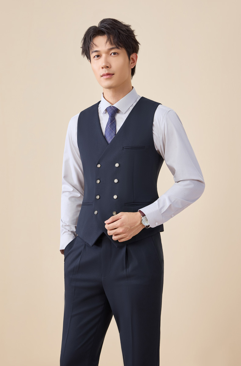 Tian Si Acetic Acid high-end navy blue suit set for men pic 27