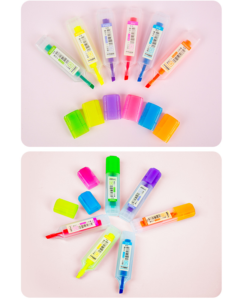 Small wholesale of Tianfeng highlighters, flat six-color tip highlighters 2312 planner pens pic 12