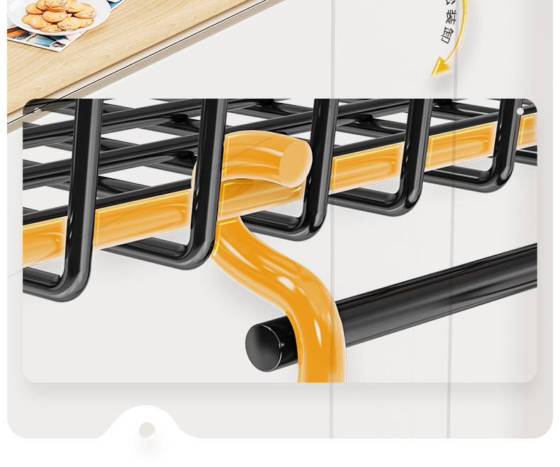 Cross-border kitchen fruit rack mango de madera portátil verduras cesta de frutas sala de estar doble desmontable snack storage pic 6