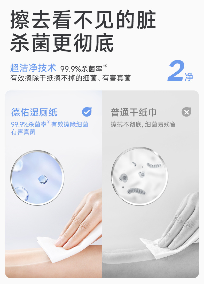 德佑湿厕纸 80抽6包湿巾男女通用可冲散厕湿巾家庭实惠装详情16