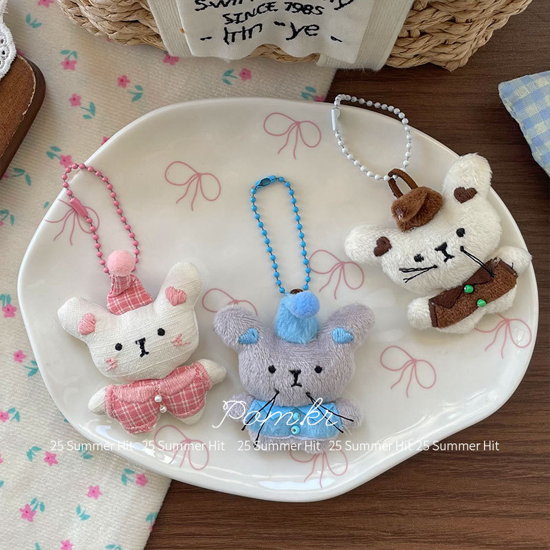 新款韩系卡通小熊公仔挂件儿童少女钥匙扣玩偶背包挂饰百搭饰品链详情5