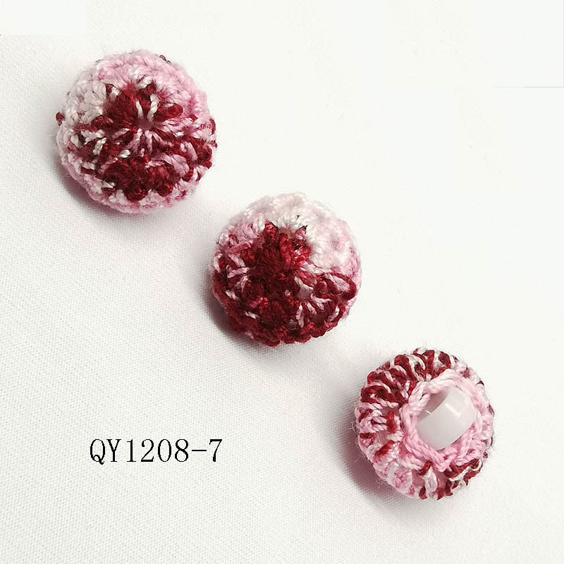 国潮风手勾渐变色毛线纽扣连衣裙毛衣DIY手工纽扣详情8